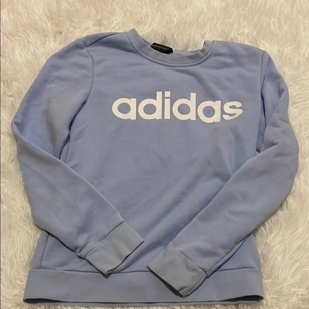 Adidas Blue Crewneck Sweatshirt with Logo